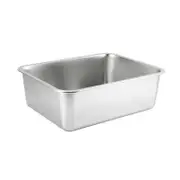 Rectangle Stainless Steel Cat Litter Box Broken-resistant Low Entry Open Spacious Metal Litter Pan Pet Accessories M 1