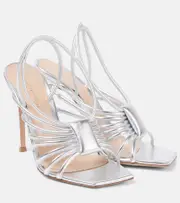[Gianvito Rossi] Gianvito Rossi Hellen 105 metallic leather sandals AU 9 silver