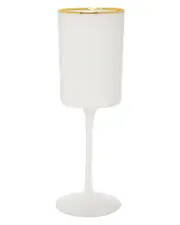 Alice Pazkus White Square Shaped Wine Glasses With Rim Set of 6