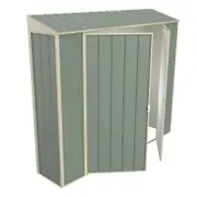 Build-a-Shed 0.4 x 2.3 x 2.0m Green Skillion Double Hinged Door Garden Locker - Green