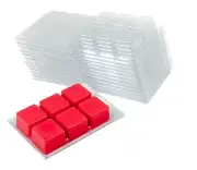 Wax Melt Molds - 48 Clear Plastic Wickless Wax Melt Clamshells (NEW)