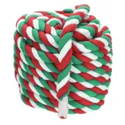 Natural Twisted Cotton Rope 1 Inch x 50 Feet Tug of War Rope, Red Green White