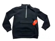 Wonder Nation 1/4 Zip Long Sleeve Fleece Pullover Black Boy's Pocket M 8