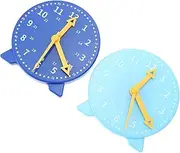 Kisangel Interactive Boys and Girls Learning Clock Model 2pcs School Teaching Toys Awareness Educational Tool Random Color