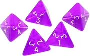5pcs 4 Sided D4 Dice for Playing Board Game Favours and Math Teaching Lovers (Color : Purlpe)