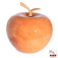 在飛比找momo購物網優惠-【開運方程式】台灣檜木蘋果聚寶盆AC012(台灣工藝 木雕 