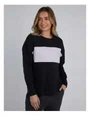 [Foxwood] Simplified Tonal Crew Sweater in Coal