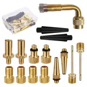 15PCS Brass Presta Valve Schrader Adaptor Bicycle Mountain Bike Tire Tube Pump