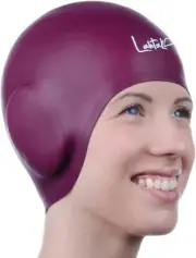 Swim Caps Ear Protection 3D - Swimming Cap for Women Men - Silicone Swim Cap...