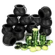 252 Pieces Saint Patrick's Day Mini Cauldron Shamrock Coins Kettles Party