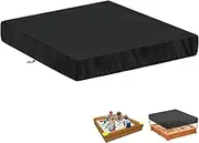 LAMUNI Sandpit Cover Tarpaulin for Sandbox, 160 x 160 x 20 cm, Sandpit Tarpaulin, Waterproof Sandpit Covers, Dustproof 420D Oxford Sandpit Protective Cover for Sandpit, Pool, Garden