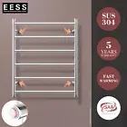 ACA Electric Heated Towel Rail Warmer Rack Round 6 Bars Stainless Steel Chrome