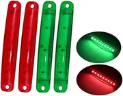 AIMALL 4PCS Waterproof LED Boat Navigation Lights 12V – Red and Green Marine Strip Lights for Kayak Pontoon Sailboat Bow Stern Night Visibility Lighting