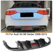 For Audi S4 B8 Sedan 08-12 Real Carbon Rear Bumper Diffuser Lip Spoiler W/Light (for: Audi)