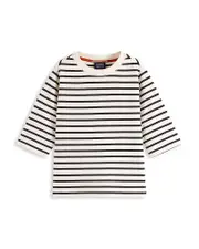 Scotch & Soda Girls' Breton Striped Tie Back Tee - Little Kid, Big Kid