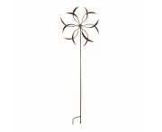 Garden Rust Metal 56x20cm Double Windmill Outdoor Ornament Yard Patio Decor