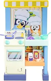 BLUEY Cook with Chef Kitchen Playset, with Over 20 Sounds, Phrases, Music and Lights, Plus 20 Play Pieces Included, Over 3 feet/ 90cm Tall, Includes A Chef Hat and Duck Cake