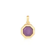 Ania Haie Gold Octagon Lilac Quartz Charm Pendant