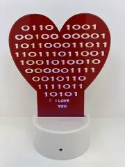 Binary Code “I Love You” 3D LED light lamp 8 Colors W/remote Valentines Day Gift