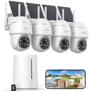 Cameras for Home Security Outdoor,4MP Solar Security Camera Wireless System,4