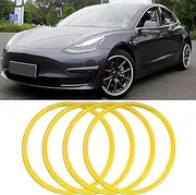 Tire Protection Ring, 4 Pieces High Quality Nylon Protection Ring, Decorative Protection Ring For Car Wheels, Scratch Resistant, Friction Resistant, Suitable For All Kinds Of Vehicles(Yellow,18in)
