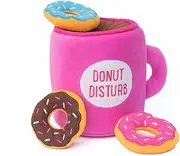 ZippyPaws Plush Dog Squeaker Toy, Coffee and Donutz, 1 Count (Pack of 1), ZP866