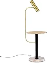Indoor Floor Lamps Floor Lamp with Metal Tray, Rustic Floor Lamp, Modern Shelves Side Table for Bedroom, Living Room, Office Standing Lamp