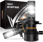 NIGHTEYE H4 LED Headlight Bulbs - 40000LM 6500K White Light, 200W H4 Headlight Bulbs with Fan, Halogen Replacement Bulb,IP68 Waterproof, Pack of 2