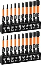 Hex Bit Set, 2 Set 10 Pack Alloy Steel Allen Wrench Drill Bit, 1/4” Hex-Shank Allen Key Bits Set, Multi Star Power Screwdriver Bits Set, Metric Hex Screwdriver Driver Bits