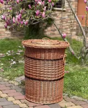 handmade wicker laundry storage basket hamper holder organizer ecofriendly