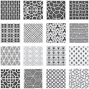 EMSea 16PCS Geometric Stencils Painting Templates Set for Scrapbooking Tile Furniture Wall Floor Decor Craft Drawing DIY Art Supplies 20x20cm