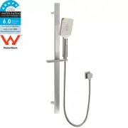 WELS Brushed Nickel Square Hand Shower Head Set Slide Rail Flexible Connector