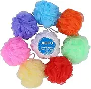Bath Sponges, Small Size Colorful Shower Sponges Exfoliating Mesh Pouf Bath Ball Back Scrubber for Kids Pack of 8