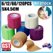 6-120X Horse Dog Cat Wound Vet Cohesive Bandage Self Adherent Animals Wrap Tape