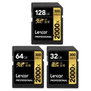 Lexar 32GB 64GB 128GB Professional 2000x UHS-II U3 4K SDHC SDXC SD Memory Card