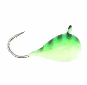Clam Drop Jig 7/64 oz - Lime Glow Bar Tungsten Ice Fishing Jig