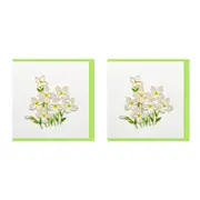 2x Boyle Handmade Paper Quilled 15x15cm Celebration Greeting Card White Flowers