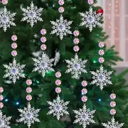 Jansun 25 Pcs Crystal Christmas Tree Ornaments, Iridescent Acrylic Snowflake ...