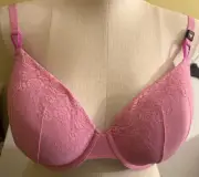 Victoria's Secret Women Nwt 38DD Pink Underwire Lace Padded Lined Demi Bra
