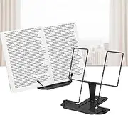 NOAEOU 2pc Book Stand for Reading, Adjustable Reading Rest Book Holder, Documents Holder, Sturdy Book Stand for Recipes，Textbooks，Tablet，Music Books (Black)