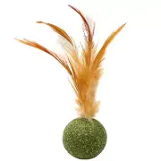 1/2xCat Ball Toy Feather Catnip Ball Edible Kitten Ball Interactive Cat Chew Toy