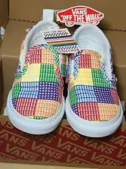 Vans Off The Wall Toddler Sz 7 LGBTQ+ Rainbow Elastic Slip On Shoes NIB (B7)