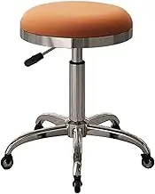 Saddle Stool with Wheels,Hydraulic Height Adjustable Rolling Chair,Ergonomic Office Chair,for Salon Tattoo Clinic,Load 440LBS(Orange)
