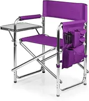 Picnic Time ONIVA - a Brand - Sports Chair with Side Table, Beach Chair, Camp Chair for Adults, (Purple)