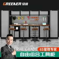 在飛比找樂天市場購物網優惠-綠林工作站組合工具柜維修鐵皮柜重型汽修推車多功能車間用工作臺