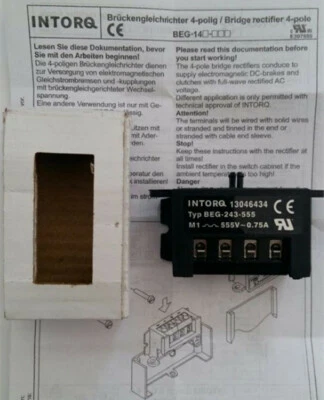 Original brake half-wave rectifier BEG-243-555 INTORQ 13046434 M1 B2 555V~0.75A