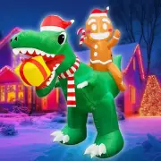 Christmas Sant Hat Dinosaur Gingerbread Man Airblown Inflatable Decor BlowUp