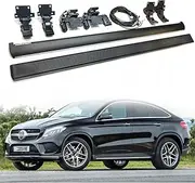 Deployable Electric Running Board Side Step Fits for Mercedes-Benz GLE Couple 2015-2019 Aluminum Black Intelligent Anti-Pinch