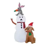 6 ft Snowman with Bunny and Dog Funny Christmas Inflatable