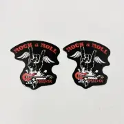Set Of 2 Vinyl Stickers Rock And Roll Forever Music Laptop Water Bottle Decal